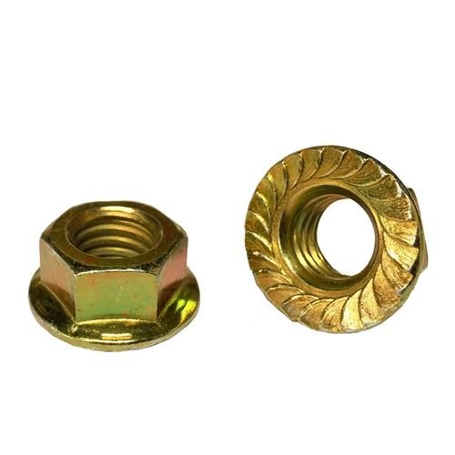 (8) 1/2-13 Hex Serrated Flange Nuts Grade 8 Zinc Yellow - size: One Size