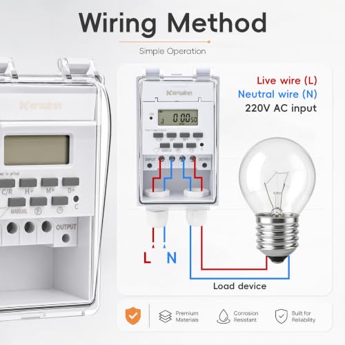 220V 30A Programmable Digital Timer Switch, 16 On/Off Timing Times