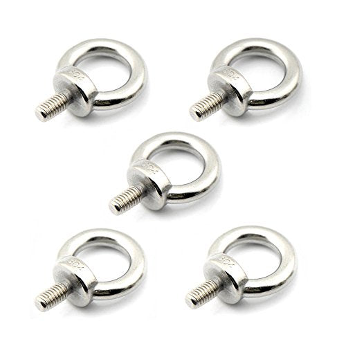 Yasorn 5pcs M8/0.32" Stainless Steel 304 Lifting Ring Eye Bolt Set - Heavy Duty Industrial Grade, Corrosion Resistant, Silver, Perfect for Hoisting and Securing Loads - size: M8