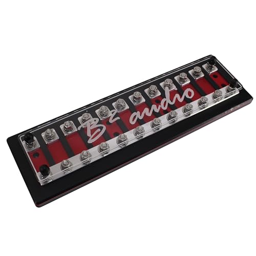 12 Spot Heavy Duty ANL Fuse Distribution Block w/Acrylic B2 Audio Cover (12 Spot) - size: 12 Spot