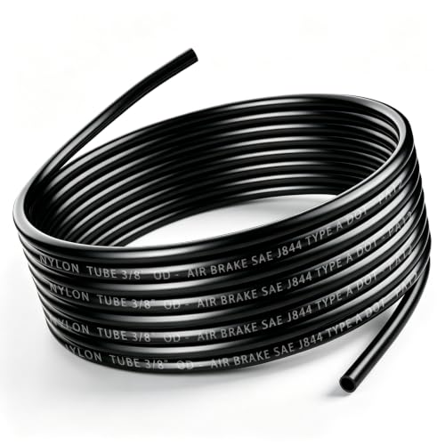DOT Air Line Tubing, SAE J844 PA12 Nylon Air Brake Hose Pneumatic Tube - size: 3/8" OD 32.8FT