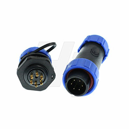 HangTon HE17 6 Pin Male Cable Plug Panel Socket Outdoor Waterproof Circular Power Connector