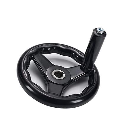 Othmro 3 Spoke Hand Wheel with Revolving Handle Black Round Three Handwheel 16x160mm for Lathe Milling Machine - color: 0.62*6.2