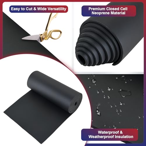 NYXOVA Neoprene Sponge Foam Sheet Roll 1/4" x 13" x 80" - size: 1/4" x 13" x 80"