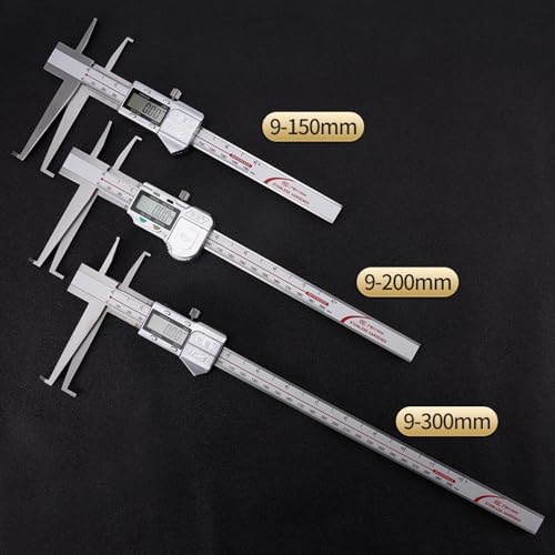 Digital Inside Groove Caliper Electronic Caliper with Upper Jaw and Lower Jaw Groove, 9-200mm/8 Inch, 0.01mm/0.0005", Metric/Imperial, IP54, Stainless Steel (8 Inch) - size: 8 Inch