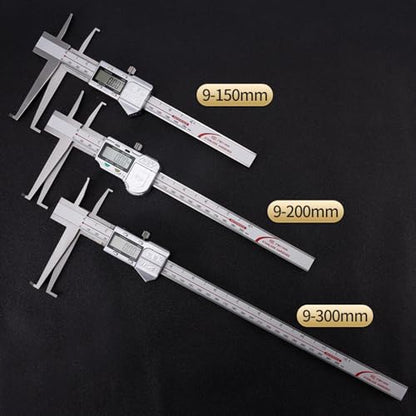 Digital Inside Groove Caliper Electronic Caliper with Upper Jaw and Lower Jaw Groove, 9-300mm/12 Inch, 0.01mm/0.0005", Metric/Imperial, IP54, Stainless Steel (12 Inch) - size: 12 Inch