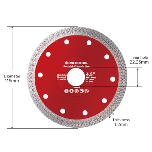 3Pcs 4-1/2 inch Diamond Tile Saw Blades Grinder Cutting Blade for Angle Grinder Super Thin Indestructible Disc for Cutting Porcelain Ceramic Granite Marble. - size: 4-1/2”(115mm)
