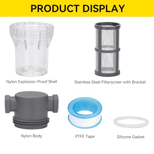 1/2'' Female NPT in-Line Strainer - Garden Hose Filter for High Pressure Washer, Sediment Filter with 30 Mesh Stainless Steel Screen (1/2'' 30 Mesh) - style: 1/2'' 30Mesh