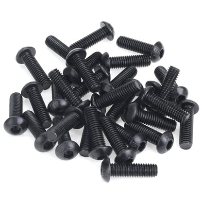 35 Pieces M6 x 20mm Button Head Socket Cap Screws, Thread Pitch 1.0mm, Sutemribor M6 Black Screws, 10.9 Grade Alloy Steel, Black Oxide Finish, Fully Threaded - size: M6 x 20mm, style: Button Head