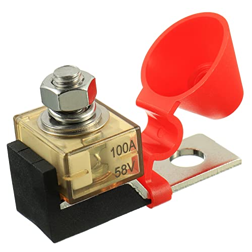 100 AMP MRBF Terminal Block Fuse Holder Single Stud 5/16" (M8) Compact Rated Battery Fuse 100A - size: 100A