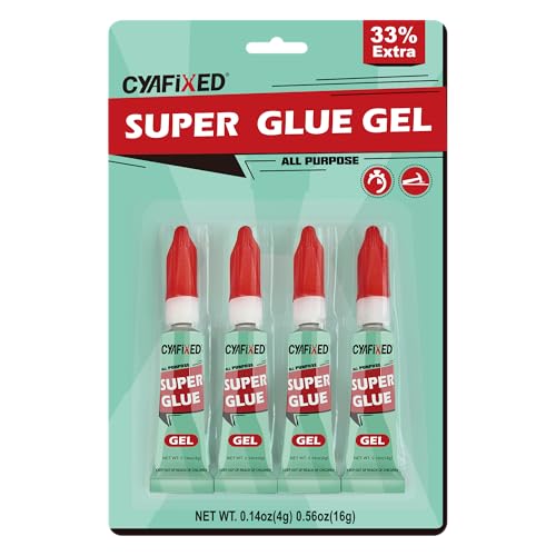 Super Glue Gel Clear for Wood Plastic Crafts, Instant Superglue All Purpose - size: 4 x 4g, style: Gel