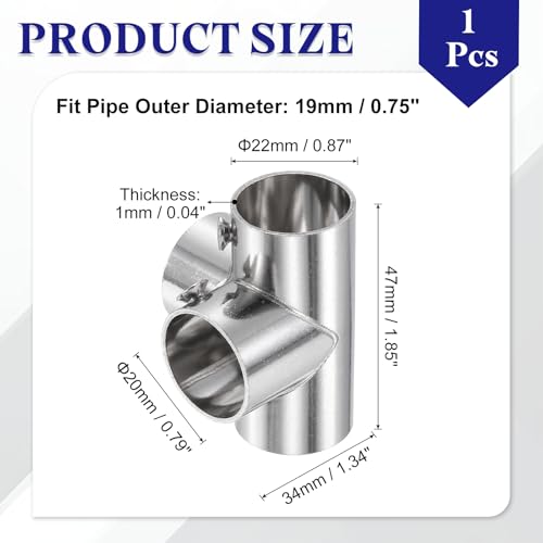 uxcell 1Pcs 90 Degree 4-Way Cross Pipe Fitting, Fit 3/4 Inch OD Pipe - size: Fit 3/4 Inch OD