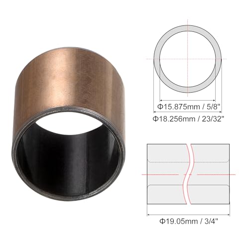 uxcell Sleeve Bearings 5/8"Borex3/4"ODx23/32"L Wrapped Oilless Bushing 4pcs - size: 5/8" Bore x 3/4" OD x 23/32" Length