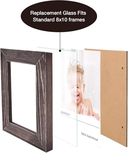 Egofine 8x10 Heat-Strengthened Glass Replacement for Picture Frame (Crystal Clear,1 Pack), Replacement Glass for 8 by 10 Photo Frame - size: 8x10