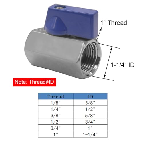 316 Stainless Steel Ball Valve 1" NPT Female Shut Off Valve - size: 1"NPT-1PCS