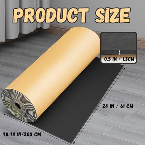 1 Pc 78 x 24 x 1/2 Inch Large Closed Cell Foam, Marine Foam Roll, Black - size: 78 x 24 x 1/2 Inch