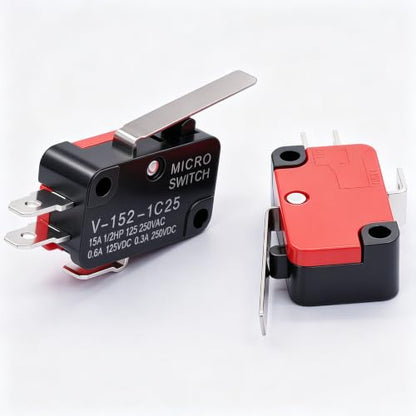 Twidec/6Pcs Micro Limit Switch Short Straight Hinge Lever Arm SPDT Snap Action Switch for Arduino V-152-1C25 - style: V-152-1C25