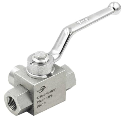 TieMin High Pressure Hydraulic Ball Valve 3/8"NPT, 3 Way Ball Valve, 3/8 Inch Hydraulic Valve 4568 PSI (315bar) Silvery. - color: 3/8" NPT, size: 3-Way