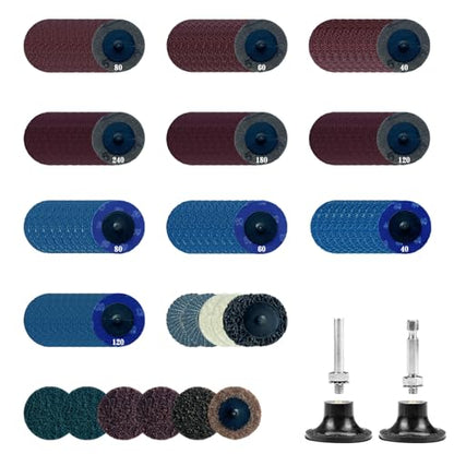 114Pcs Sanding Discs Set, 2 Inch Die Grinder Sanding Disc for Drill Die Grinder Accessories with 1/4 inch Holder for Grind Polish Burr Finish Rust Paint Removal - style: Style 6
