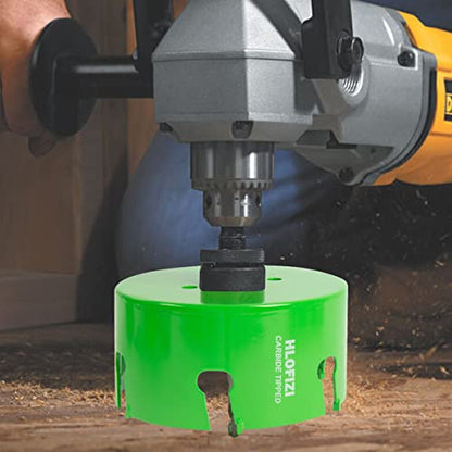 6-1/4 Inch Carbide Tipped Hole Saw Recessed Lights Multi-Material Hole Cutter with Arbor for Wood, Drywall, Plastic, PVC, Fiberglass, 5X Faster, Green - size: 6-1/4 In.