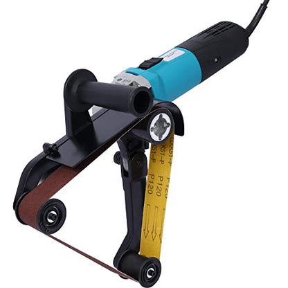 Belt Sander Polisher, Pipe Sander, Stainless Steel Tube Belt Sanders for Angle Grinder Metal Wood, 110V 1300W with Alumina Oxide Sanding Grinding And Polishing, Blue - color: Blue