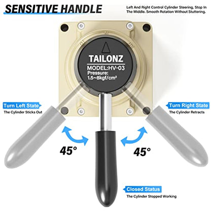 TAILONZ Rotary Lever Hand Valve HV-03 3/8"NPT 3 Position 4 Way - size: 3/8" NPT