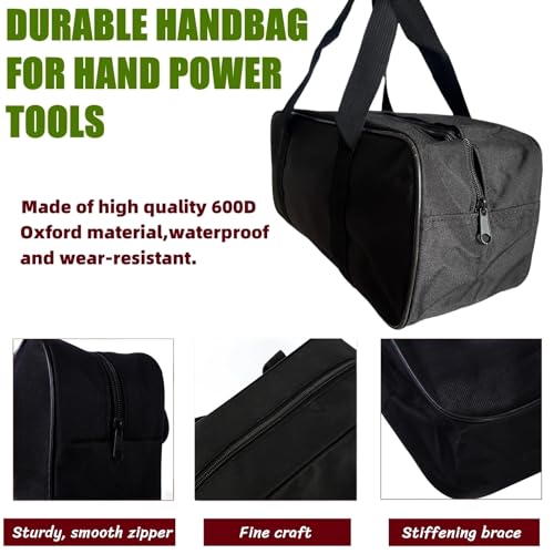 BLIRITEL 15 Inch Wide Mouth Tool Bag, Waterproof Oxford Electrician Tool Bag, Large Capacity Tools Organizer and Storage Handbag, Tool Pouch Tote Bag for Hand Power Tools Car Repair (15 Inch) - size: 15 Inch