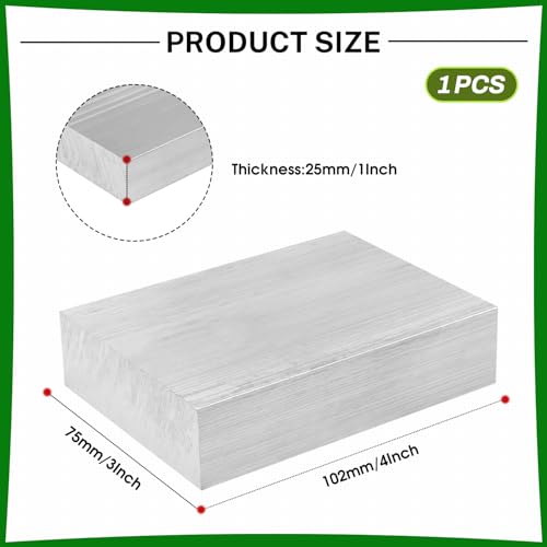 6061 Aluminum Flat Bar, 1" Thickness X 3" Width X 4" Length Aluminum Flat Plate, Solid Aluminum Bar for Crafting, Industrial Building - size: 1" X 3" X 4"