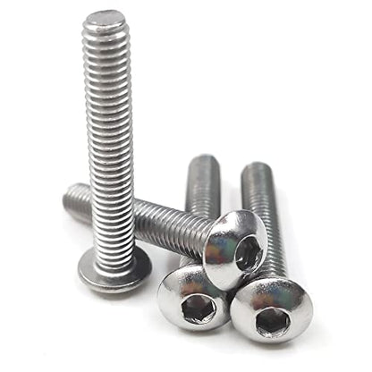 M4-0.7 x 25mm Button Head Socket Cap Screws, Allen Socket Drive, 304 Stainless Steel, Full Thread, Bright Finish，Metric Thread Hex Socket Bolt Fastener 50PCS - size: M4-0.7 x 25mm