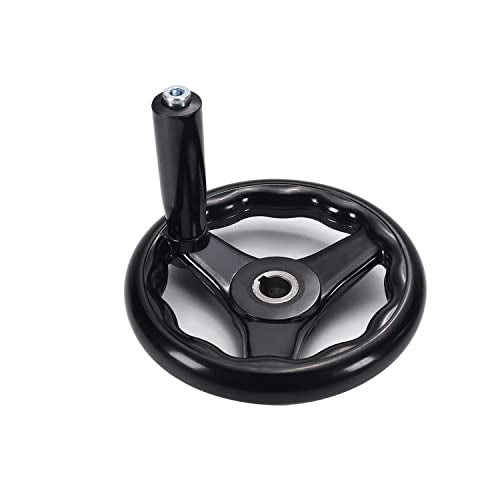 Othmro 3 Spoke Hand Wheel with Revolving Handle Black Round Three Handwheel 16x160mm for Lathe Milling Machine - color: 0.62*6.2