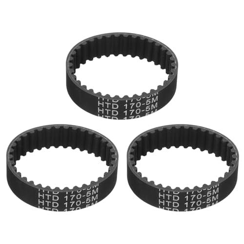 uxcell 3pcs HTD-5M Rubber Timing Belt 34 Teeth, 170mm Pitch Length x 15mm Width x 3.6mm Height, Closed Loop Pulley Timing Belt - size: 170mm