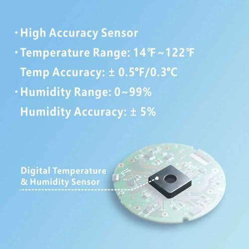 Digital Hygrometer Indoor Thermometer, Brushed Metal Frame, Black - color: Black Stainless