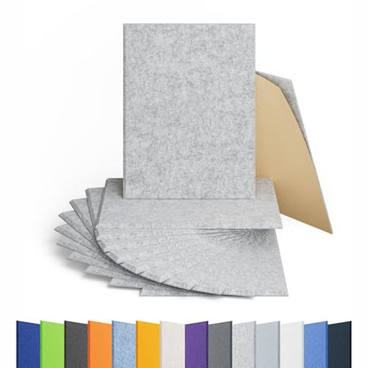 12 Pack Rectangle Acoustic Panels Self Adhesive Sound Proof Foam - color: Silver/Gray, size: Rectangle 16×12in 12pcs