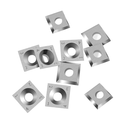 14×14×2mm Square Carbide Inserts for woodturning, Tungsten Carbide Inserts Set, Indexable Woodworking Cutter Fits Spiral Helical Planer Cutter Head or lathe Turning Tipped, with 10pcs Screws (M6*10)