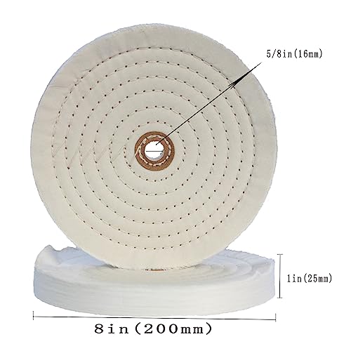 8 Inch White Cotton Buffing Wheel with 5/8" Arbor Hole - style: 8" White Cotton Wheel
