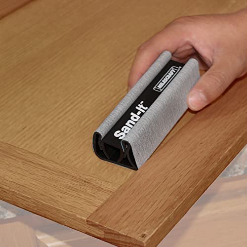 Milescraft 1622 Sand-It Multi-Surface Sanding Block. Sand Flat, Concave, Convex & Round Surfaces or Fit into Tight Spaces. Accepts any ¼ Sheet of Sand Paper. 150 Grit Sand Paper Included