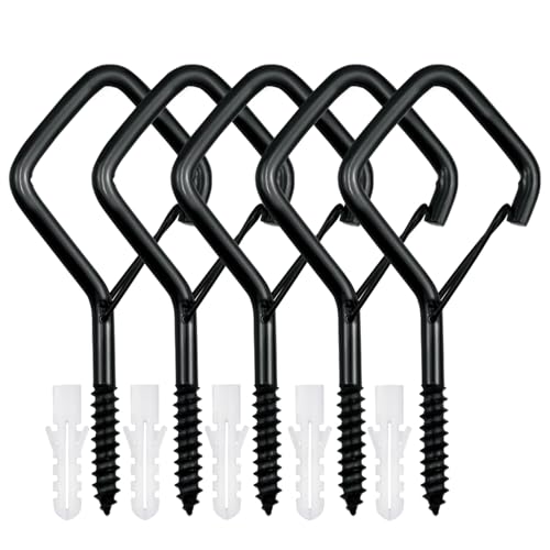 Ceiling Hooks for Hanging Plants, 4in with Safety Buckle, 5 Pack - size: 5 Pieces