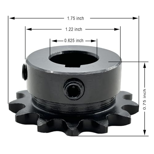 #35 Roller Chain Sprocket Type B 5/8 inch Bore 13 Tooth, Hardened Antirust 1045 Steel Drive Sprockets 35B13-5/8