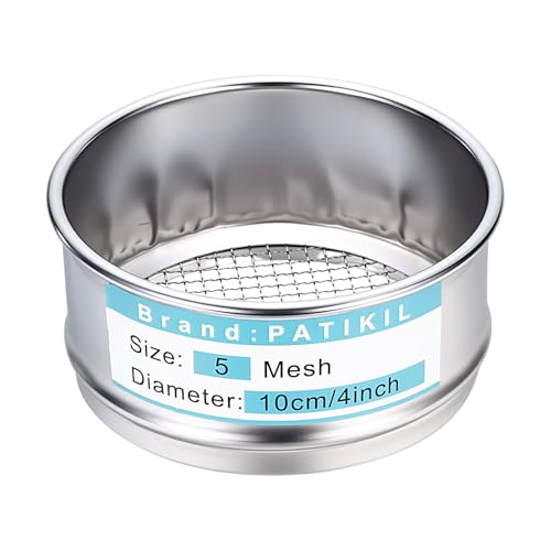 PATIKIL Lab Sieve 5 Mesh(4mm) 3.9"(10cm) Diameter Sifting Screen - size: 5 Mesh(4mm)/3.9"