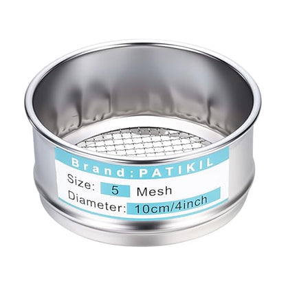 PATIKIL Lab Sieve 5 Mesh(4mm) 3.9"(10cm) Diameter Sifting Screen - size: 5 Mesh(4mm)/3.9"