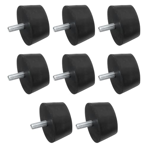 uxcell 8Pcs Thread Adjustable Levelling Feet, 1.5" x 0.79" Rubber Furniture Feet with M6 x 15mm Studs for Table Chair Feet Floor Protector, Black - size: 1.5" x 0.79", M6 x 15mm