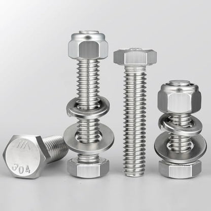 (8 Sets) 5/16-18 x 1-3/4" Hex Head Screw Bolt,Lock Nuts,Flat & Lock Washers Kits,304 Stainless Steel 18-8,Fully Threaded - size: 5/16-18 x 1-3/4"