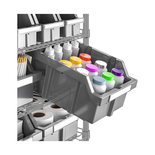 7-Tier NSF 22-Bin Steel Wire Shelving Rack, 36"W x 14"D x 56"H, Gray - color: Gray, size: 22 Bin