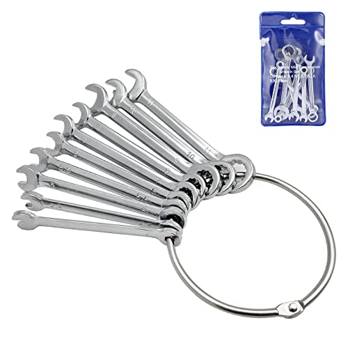 20pcs Mini Wrench Set Open End Wrench Ignition Wrench Sets With Chain Ring British/Metric Type Wrenches (Metric + British) - size: Metric + British