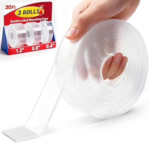 Double Sided Tape Heavy Duty: Damage Free Traceless Peel 3 Width Bundle