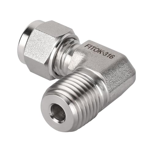 316 Stainless Steel Compression Tube Fitting Male Elbow 1/16" Tube OD x 1/16" Male NPT 11000 psi, SS-LM-FL1-NS1 - size: 1/16" OD x 1/16" MNPT