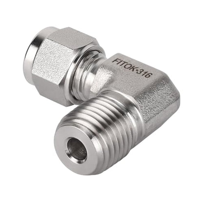 316 Stainless Steel Compression Tube Fitting Male Elbow 1/16" Tube OD x 1/16" Male NPT 11000 psi, SS-LM-FL1-NS1 - size: 1/16" OD x 1/16" MNPT
