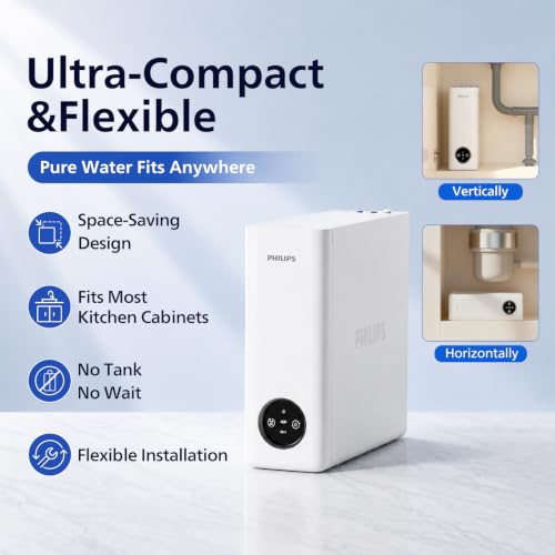 Philips Tankless Reverse Osmosis System, 600 GPD, Self-Cleaning RO System - size: High‑Flow Model