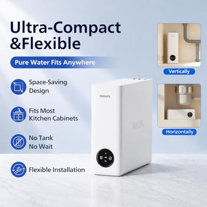 Philips Tankless Reverse Osmosis System, 600 GPD, Self-Cleaning RO System - size: High‑Flow Model