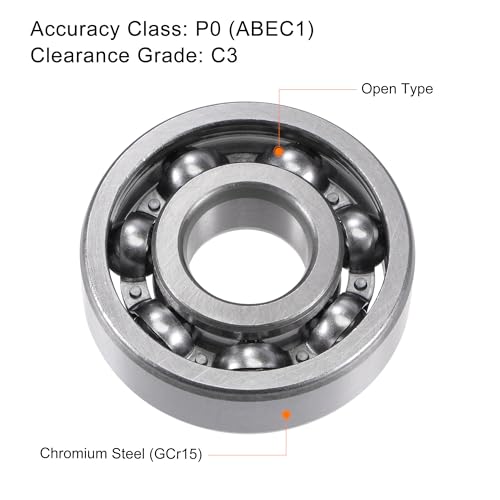 uxcell 6303 Deep Groove Ball Bearings 17x47x14mm Chrome Steel, Open Type - size: 17x47x14mm